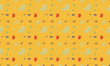 Farklı aksesuarlara sahip renkli arkaplan