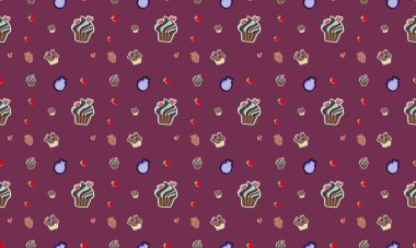 Farklı aksesuarlara sahip renkli arkaplan