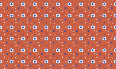 Farklı aksesuarlara sahip renkli arkaplan