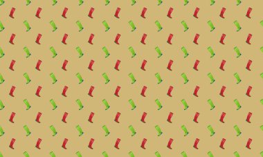 Farklı aksesuarlara sahip renkli arkaplan