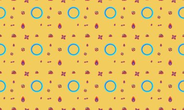 Farklı aksesuarlara sahip renkli arkaplan