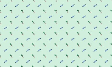 Farklı aksesuarlara sahip renkli arkaplan