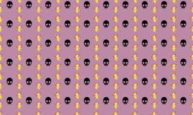 Farklı aksesuarlara sahip renkli arkaplan