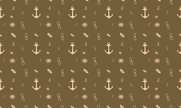 Colored background with different accessories