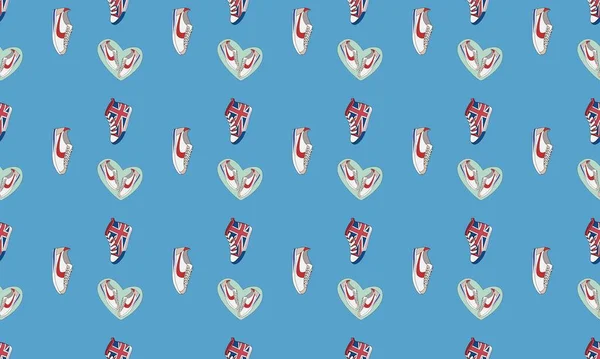 Farklı aksesuarlara sahip renkli arkaplan