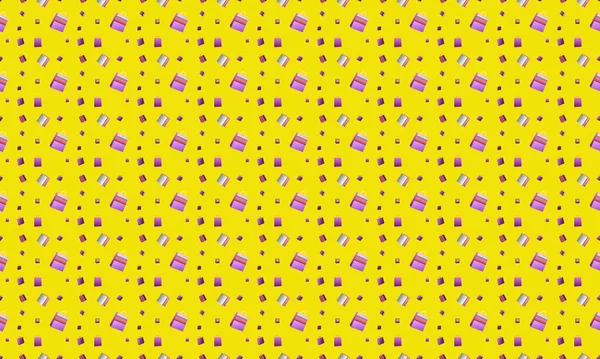 Farklı aksesuarlara sahip renkli arkaplan