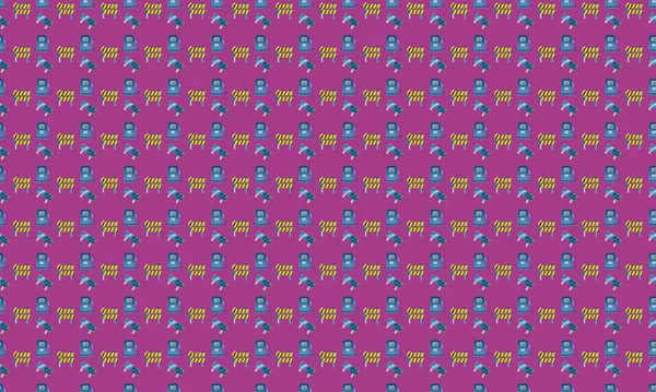 Farklı aksesuarlara sahip renkli arkaplan