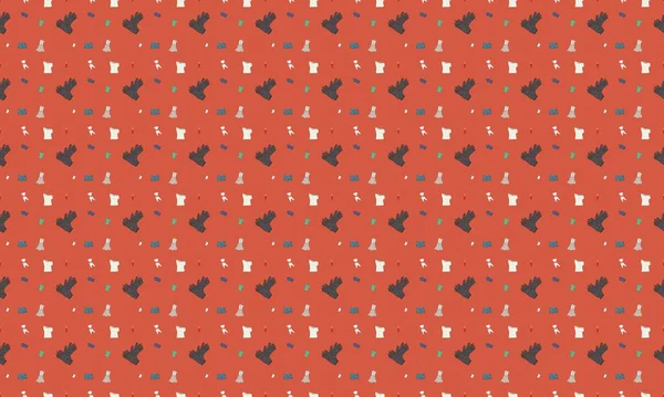 Farklı aksesuarlara sahip renkli arkaplan