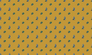 Farklı aksesuarlara sahip renkli arkaplan