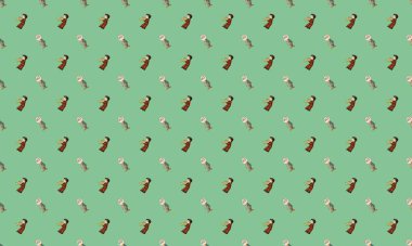 Farklı aksesuarlara sahip renkli arkaplan