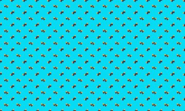 Farklı aksesuarlara sahip renkli arkaplan