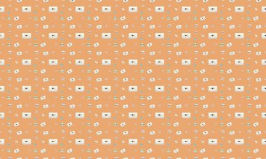 Farklı aksesuarlara sahip renkli arkaplan