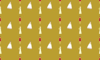 Farklı aksesuarlara sahip renkli arkaplan