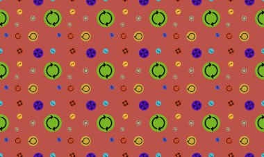 Farklı aksesuarlara sahip renkli arkaplan