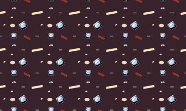 Farklı aksesuarlara sahip renkli arkaplan