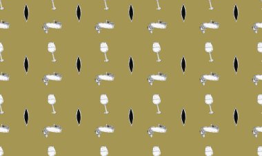 Farklı aksesuarlara sahip renkli arkaplan