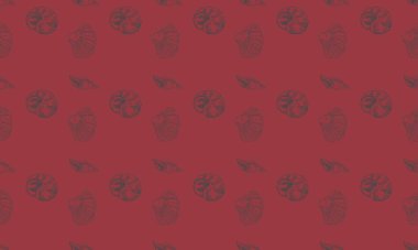 Farklı aksesuarlara sahip renkli arkaplan