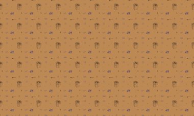 Farklı aksesuarlara sahip renkli arkaplan