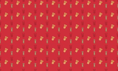 Farklı aksesuarlara sahip renkli arkaplan