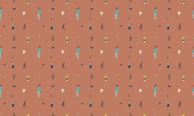 Farklı aksesuarlara sahip renkli arkaplan