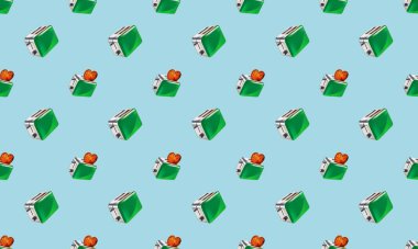 Farklı aksesuarlara sahip renkli arkaplan