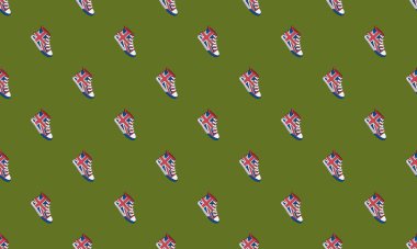 Farklı aksesuarlara sahip renkli arkaplan