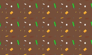 Farklı aksesuarlara sahip renkli arkaplan