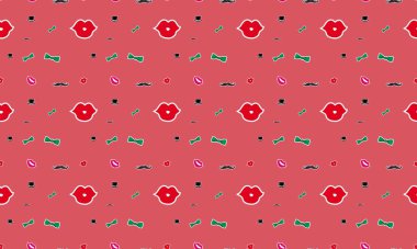 Farklı aksesuarlara sahip renkli arkaplan