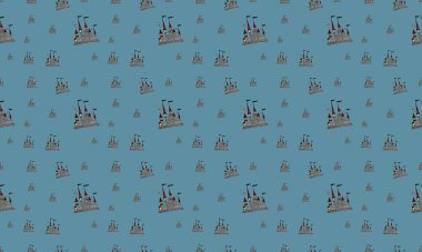 Farklı aksesuarlara sahip renkli arkaplan