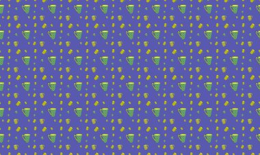 Farklı aksesuarlara sahip renkli arkaplan