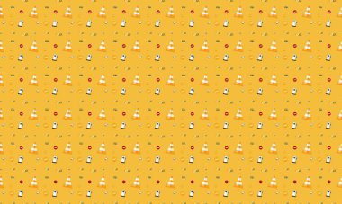 Farklı aksesuarlara sahip renkli arkaplan