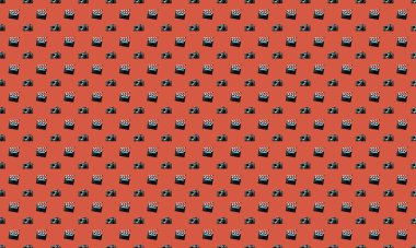 Farklı aksesuarlara sahip renkli arkaplan