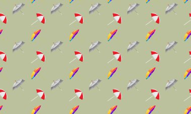 Farklı aksesuarlara sahip renkli arkaplan