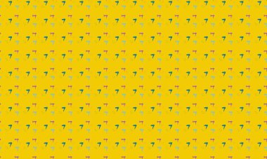 Farklı aksesuarlara sahip renkli arkaplan