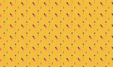 Farklı aksesuarlara sahip renkli arkaplan