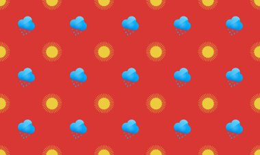 Farklı aksesuarlara sahip renkli arkaplan