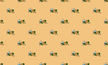 Farklı aksesuarlara sahip renkli arkaplan