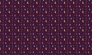 Farklı aksesuarlara sahip renkli arkaplan