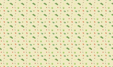 Farklı aksesuarlara sahip renkli arkaplan