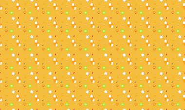 Farklı aksesuarlara sahip renkli arkaplan