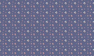 Farklı aksesuarlara sahip renkli arkaplan