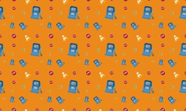 Farklı aksesuarlara sahip renkli arkaplan