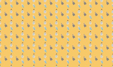 Farklı aksesuarlara sahip renkli arkaplan