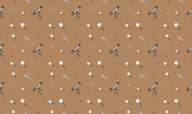 Farklı aksesuarlara sahip renkli arkaplan