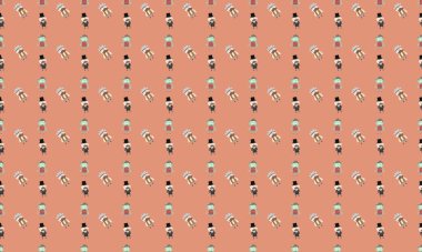 Farklı aksesuarlara sahip renkli arkaplan