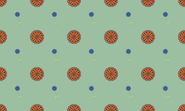 Farklı aksesuarlara sahip renkli arkaplan