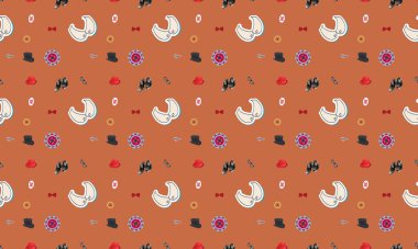 Farklı aksesuarlara sahip renkli arkaplan