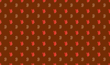 Farklı aksesuarlara sahip renkli arkaplan