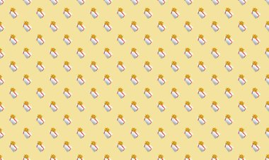 Farklı aksesuarlara sahip renkli arkaplan