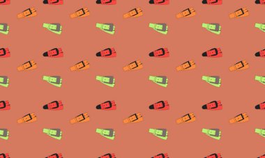 Farklı aksesuarlara sahip renkli arkaplan